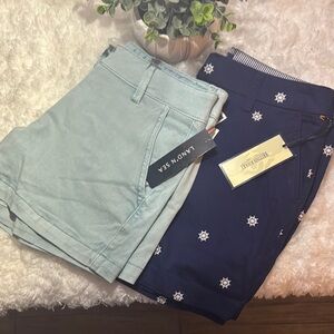 Lands' End Women's Light Blue and Navy Shorts